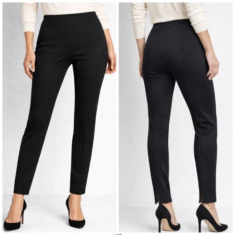 Revolve St. John Black Trouser Knit Pants With Back Slits